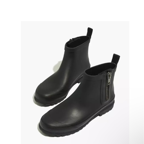 MADEWELL Rubber black chelsea Rain Boots women’s size 7 new - Picture 2 of 15